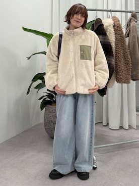 「アイテム（マウンテンパーカー）」を使った、earth music&ecology officialさん（レディース・153cm）の秋コーディネート