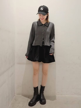 「earth music&ecology（アースミュージックアンドエコロジー）のアイテム（ニット/セーター）」を使った、earth music&ecology officialさん（レディース・150cm）の秋コーディネート