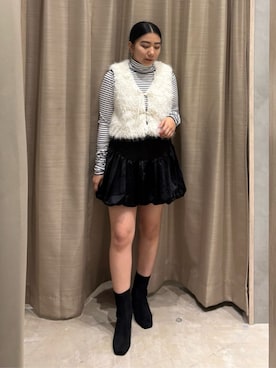 「earth music&ecology（アースミュージックアンドエコロジー）のアイテム（ニット/セーター）」を使った、earth music&ecology officialさん（レディース・155cm）の秋コーディネート