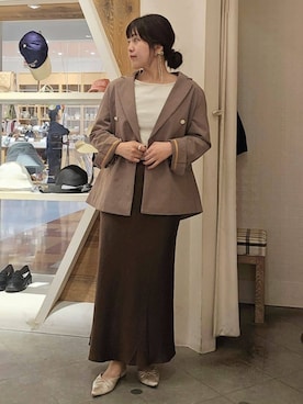 「アイテム（テーラードジャケット、その他）」を使った、earth music&ecology officialさん（レディース・158cm）の秋コーディネート