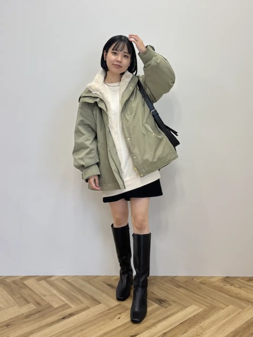 【完売品】 cccmalie シーマリー ベロアコンビマウンテンパーカー ヘビーナイロン スタンドカラー マウンテンパーカー[品番：AZ000004563