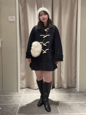 「アイテム（ダッフルコート）」を使った、earth music&ecology officialさん（レディース・155cm）の秋コーディネート