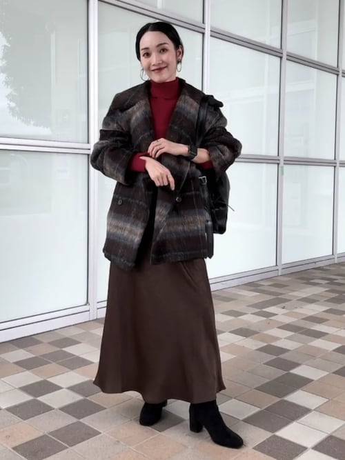 セール】【2025AW】チェックシャギーコート（テーラードジャケット
