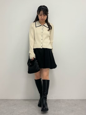 「earth music&ecology（アースミュージックアンドエコロジー）のアイテム（ニット/セーター）」を使った、earth music&ecology officialさん（レディース・152cm）の秋コーディネート