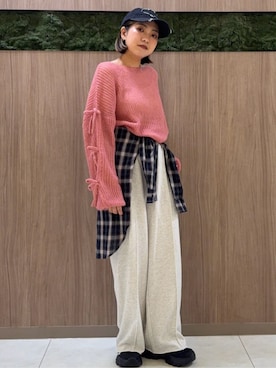 「earth music&ecology（アースミュージックアンドエコロジー）のアイテム（ニット/セーター）」を使った、earth music&ecology officialさん（レディース・156cm）の秋コーディネート