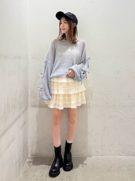 「earth music&ecology（アースミュージックアンドエコロジー）のアイテム（ニット/セーター）」を使った、earth music&ecology officialさん（レディース・150cm）の秋コーディネート