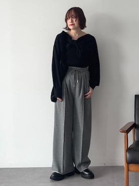 「earth music&ecology（アースミュージックアンドエコロジー）のアイテム（ニット/セーター）」を使った、earth music&ecology officialさん（レディース・153cm）の秋コーディネート