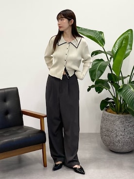 「earth music&ecology（アースミュージックアンドエコロジー）のアイテム（ニット/セーター）」を使った、earth music&ecology officialさん（レディース・157cm）の秋コーディネート