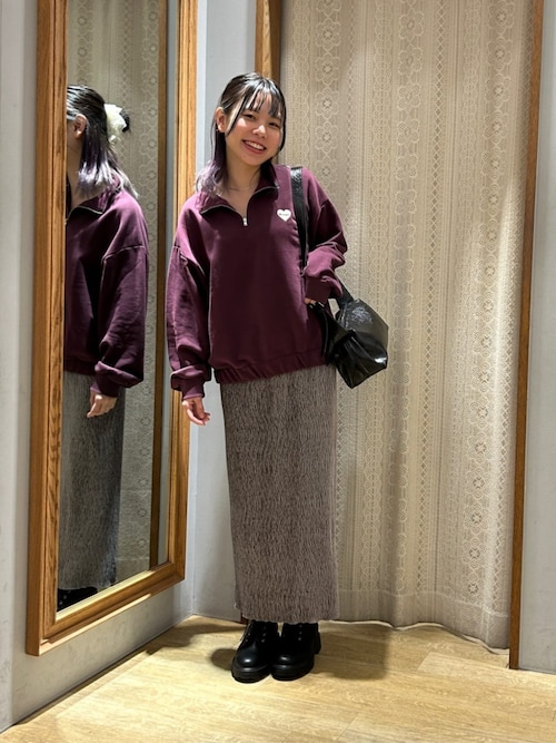 Champion×emaeハーフジップハートスウェット（スウェット