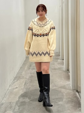 「アイテム（チュニック）」を使った、earth music&ecology officialさん（レディース・150cm）の冬コーディネート