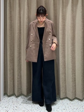 「アイテム（テーラードジャケット、その他）」を使った、earth music&ecology officialさん（レディース・158cm）の秋コーディネート