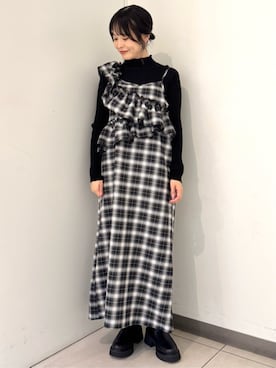 「earth music&ecology（アースミュージックアンドエコロジー）のアイテム（ワンピース）」を使った、earth music&ecology officialさん（レディース・157cm）の秋コーディネート