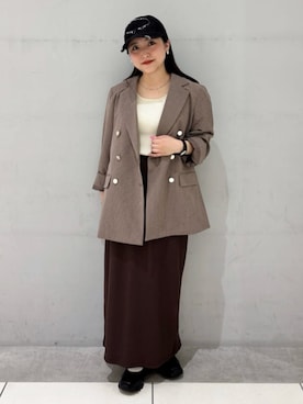 「アイテム（テーラードジャケット、その他）」を使った、earth music&ecology officialさん（レディース・148cm）の秋コーディネート