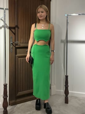 「162cm」｜「アイテム（ワンピース/ドレス）」を使った、齊藤愛奈さん（レディース・162cm）の夏コーディネート