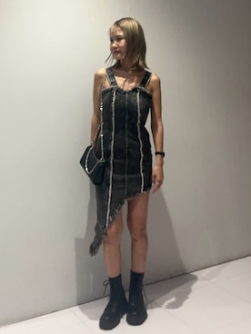 「EVRIS（エヴリス）のアイテム（アクセサリー）」を使った、齊藤愛奈さん（レディース・162cm）の夏コーディネート