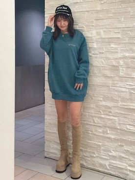 「スウェットワンピース」｜齊藤愛奈さん（レディース・162cm）の秋コーディネート