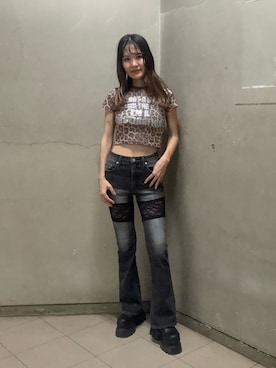 「EVRIS（エヴリス）のアイテム（トップス）」を使った、齊藤愛奈さん（レディース・162cm）の秋コーディネート