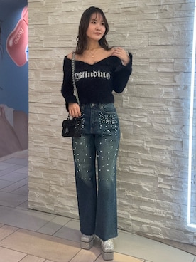 「EVRIS（エヴリス）のアイテム」を使った、齊藤愛奈さん（レディース・162cm）の冬コーディネート