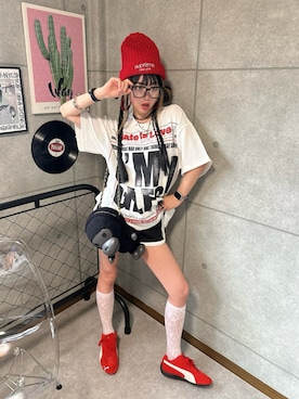 「A BATHING APE（アベイシングエイプ）のアイテム」を使った、riruchiyan39さん（レディース・161cm）の夏コーディネート