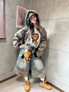 「アイテム（キャップ）」を使った、riruchiyan39さん（骨格ストレート・レディース・161cm）の秋コーディネート