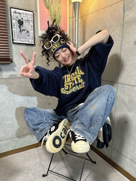 「アイテム（ヘアバンド）」を使った、riruchiyan39さん（レディース・161cm）の秋コーディネート