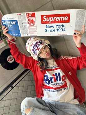 「Supreme （シュプリーム）のアイテム」を使った、riruchiyan39さん（レディース・161cm）の夏コーディネート