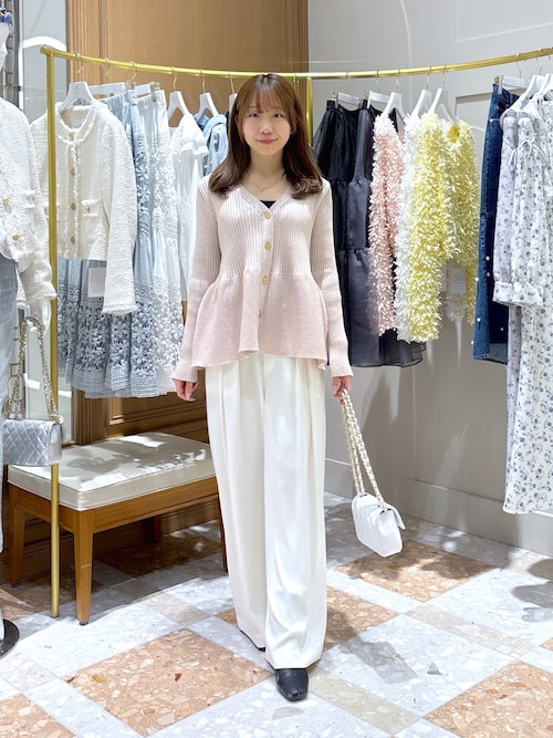 m*☆様 ラブティックボンボン ラメペプラム前後２WAYカーディガン La boutique Bonbon（ラブティックボンボン） カーディガン 「お上品