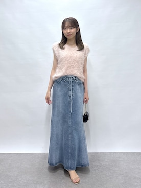 「アイテム（デニムスカート）」を使った、ayakaさん（レディース・157cm）の夏コーディネート