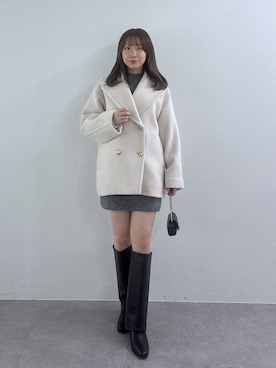「アイテム（ピーコート）」を使った、ayakaさん（レディース・157cm）の秋コーディネート