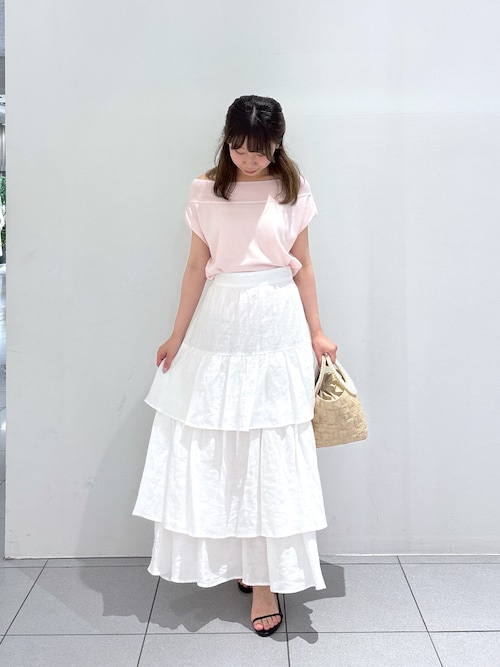 La boutique BonBon　大人気スカート　オフホワイト La boutique Bonbon スカート 「3サイズ展開・新色登場