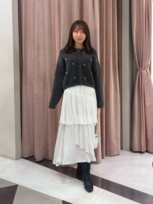 セール】【今すぐお届け！】フェザーヤーンビジュー刺繍ジャケット