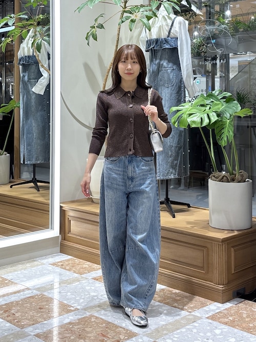 名品・3サイズあり】パール付きデニムタイトマキシスカート（スカート