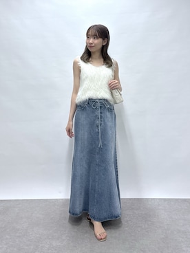 「アイテム（デニムスカート）」を使った、ayakaさん（レディース・157cm）の夏コーディネート