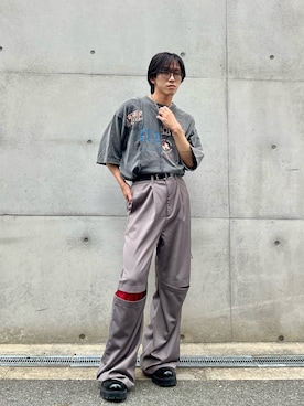 「GRANCY（グランシー）のアイテム（スラックス）」を使った、たー。さん（メンズ・170cm）の夏コーディネート
