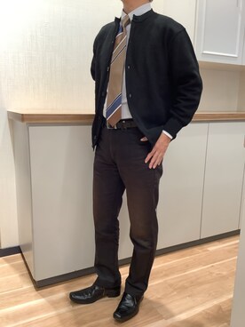 「アイテム（ビジネスシャツ）」を使った、BRICK HOUSE by Tokyo Shirts 高崎イオンモール店さん（メンズ・170cm）の冬コーディネート