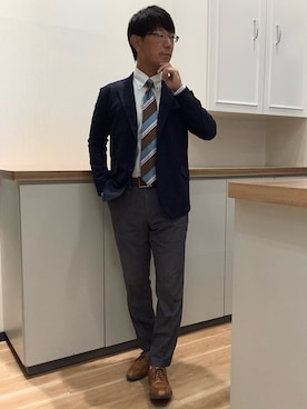 「アイテム（スーツジャケット）」を使った、BRICK HOUSE by Tokyo Shirts 高崎イオンモール店さん（メンズ・170cm）の秋コーディネート