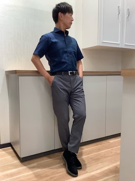 「アイテム（ビジネスシャツ）」を使った、BRICK HOUSE by Tokyo Shirts 高崎イオンモール店さん（メンズ・170cm）の夏コーディネート