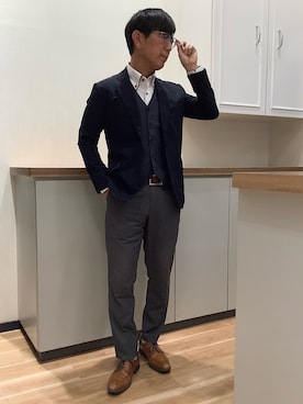 「BRICK HOUSE by TOKYO SHIRT（ブリックハウス）のアイテム」を使った、BRICK HOUSE by Tokyo Shirts 高崎イオンモール店さん（メンズ・170cm）の冬コーディネート