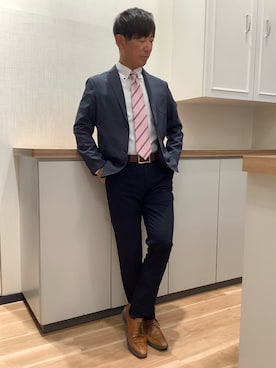 「TOKYO SHIRTS（トウキョウシャツ）のアイテム（ネクタイ）」を使った、BRICK HOUSE by Tokyo Shirts 高崎イオンモール店さん（メンズ・170cm）の春コーディネート