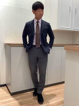 「アイテム（ビジネスシャツ）」を使った、BRICK HOUSE by Tokyo Shirts 高崎イオンモール店さん（メンズ・170cm）の秋コーディネート