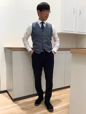 「Pitta Re:)（ピッタリ）のアイテム」を使った、BRICK HOUSE by Tokyo Shirts 高崎イオンモール店さん（メンズ・170cm）の冬コーディネート