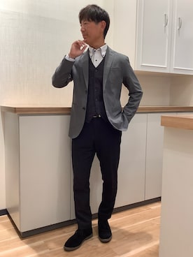 「アイテム（ビジネスシャツ）」を使った、BRICK HOUSE by Tokyo Shirts 高崎イオンモール店さん（メンズ・170cm）の冬コーディネート