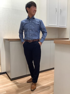 「アイテム（ビジネスシャツ）」を使った、BRICK HOUSE by Tokyo Shirts 高崎イオンモール店さん（メンズ・170cm）の夏コーディネート