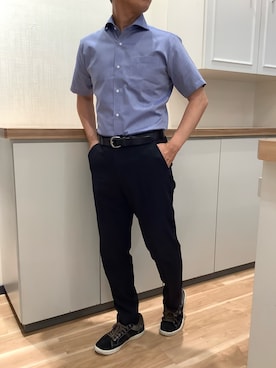 「アイテム（ビジネスシャツ）」を使った、BRICK HOUSE by Tokyo Shirts 高崎イオンモール店さん（メンズ・170cm）の秋コーディネート