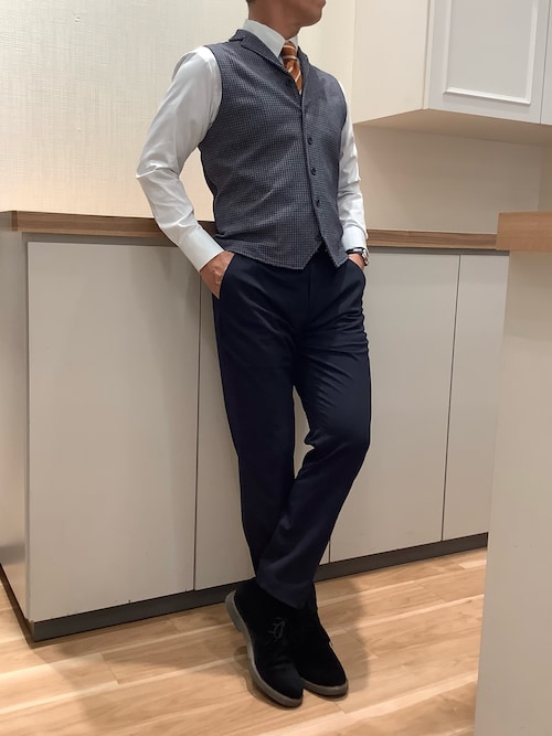 セール】前身カットラペルニットジレ 幾何学模様（ベスト）｜BRICK