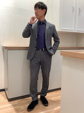 「アイテム（ビジネスシャツ）」を使った、BRICK HOUSE by Tokyo Shirts 高崎イオンモール店さん（メンズ・170cm）の冬コーディネート