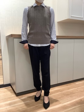 「アイテム（ビジネスシャツ）」を使った、BRICK HOUSE by Tokyo Shirts 高崎イオンモール店さん（レディース・162cm）の秋コーディネート