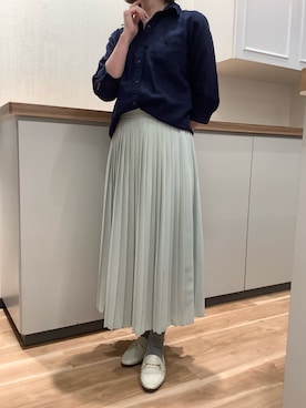 「ネイビーシャツ」｜BRICK HOUSE by Tokyo Shirts 高崎イオンモール店さん（レディース・159cm）の夏コーディネート