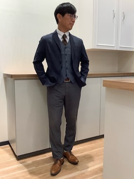 「Pitta Re:)（ピッタリ）のアイテム」を使った、BRICK HOUSE by Tokyo Shirts 高崎イオンモール店さん（メンズ・170cm）の冬コーディネート