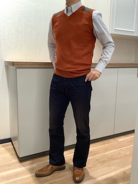 「アイテム（ビジネスシャツ）」を使った、BRICK HOUSE by Tokyo Shirts 高崎イオンモール店さん（メンズ・170cm）の秋コーディネート
